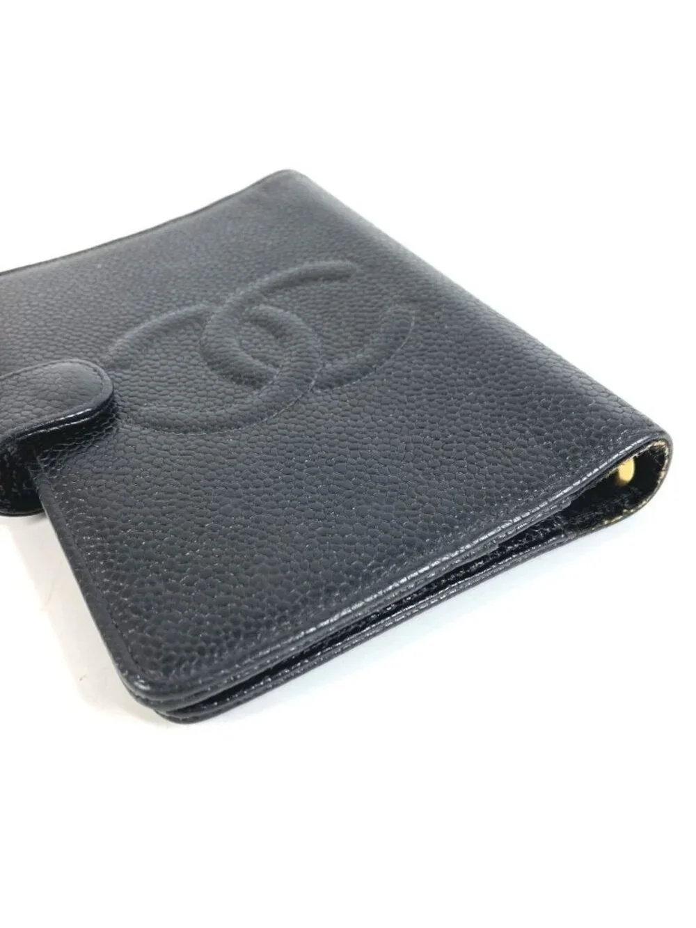 Chanel Notebook Cover CC Logo Caviar Leather Black Agenda